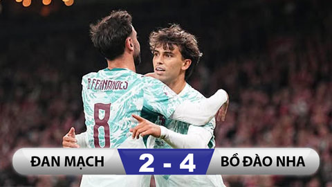 Đan Mạch 2-4 Bồ Đào Nha: Thắng thứ ba liên tiếp trong ngày vắng Ronaldo